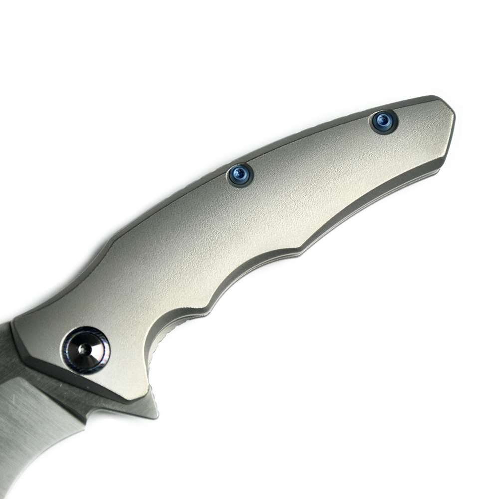 Maxace Knives 龍 M390钢 钛合金柄 蓝色螺丝及背骨 2780