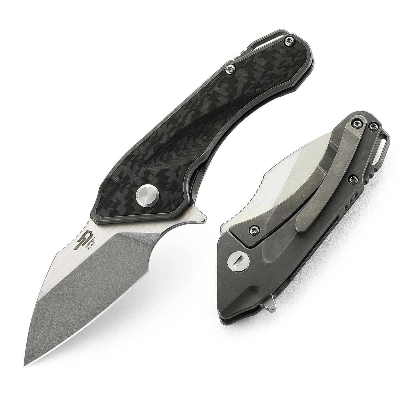 Bestech Knives Goblin CPM-S35VN钢 钛合金镶嵌碳纤维柄 BT1711E 1180