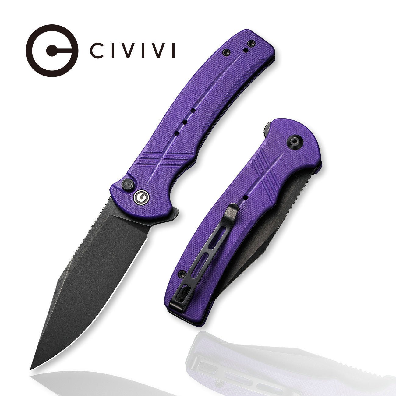 CIVIVI Cogent Button Lock 14C28N钢 G10柄 C20038D-2 紫色 597