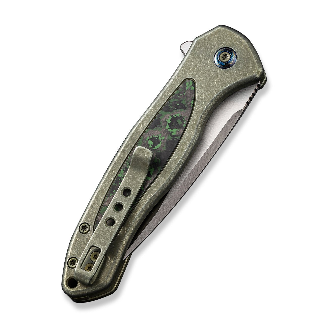 WEKNIFE Button Lock Kitefin CPM-20CV钢 钛+碳纤维 WE19002N-1 绿色 2188 限量版