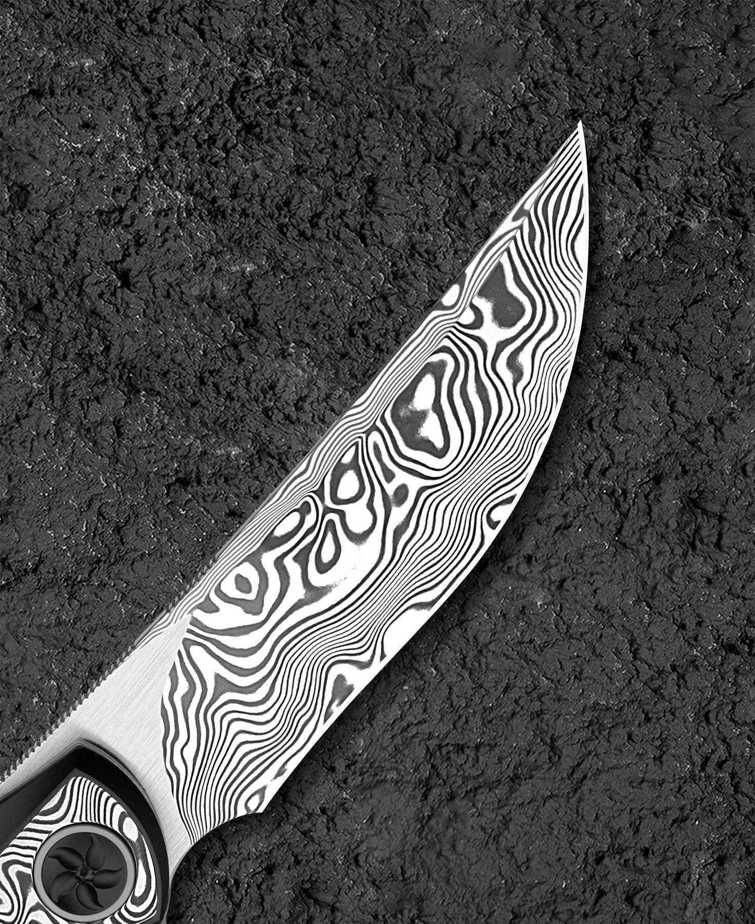 Bestech Sambac 大马士革钢 钛柄镶嵌大马士革钢柄 BT2402E 6360