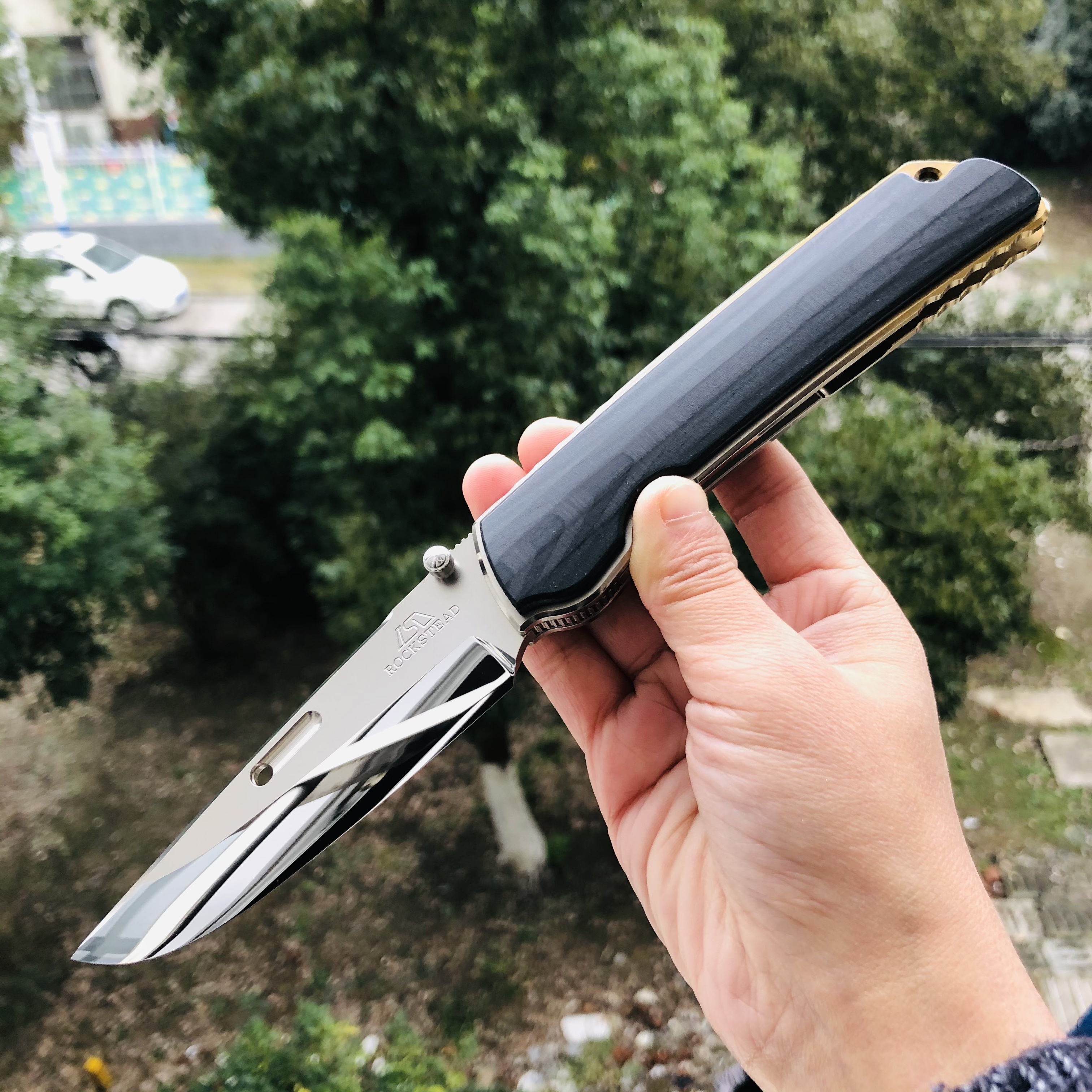 Rockstead HIGO II X-CF-ZDP-SG 花田洋肥厚 钛+木纹碳纤维 11600