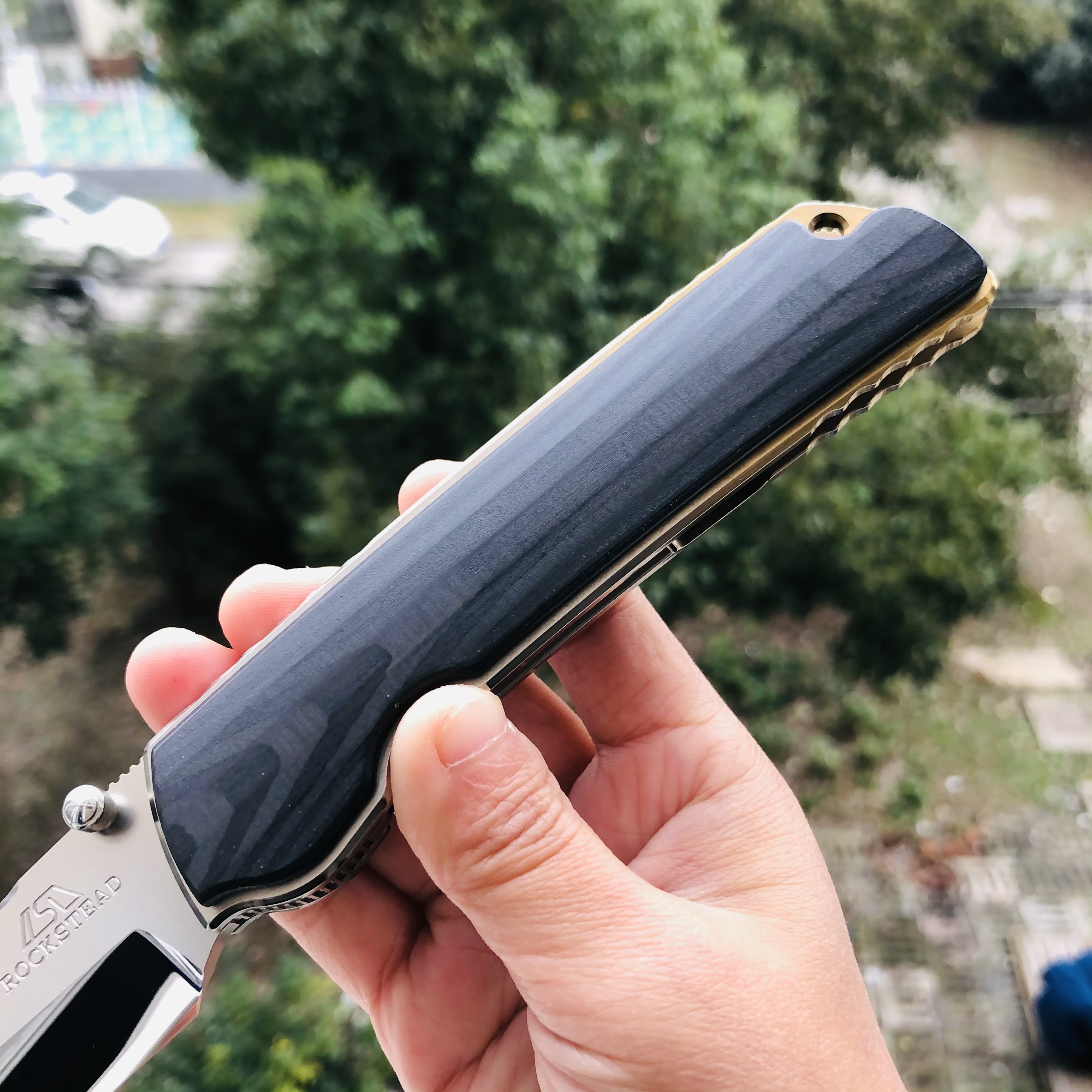 Rockstead HIGO II X-CF-ZDP-SG 花田洋肥厚 钛+木纹碳纤维 11600