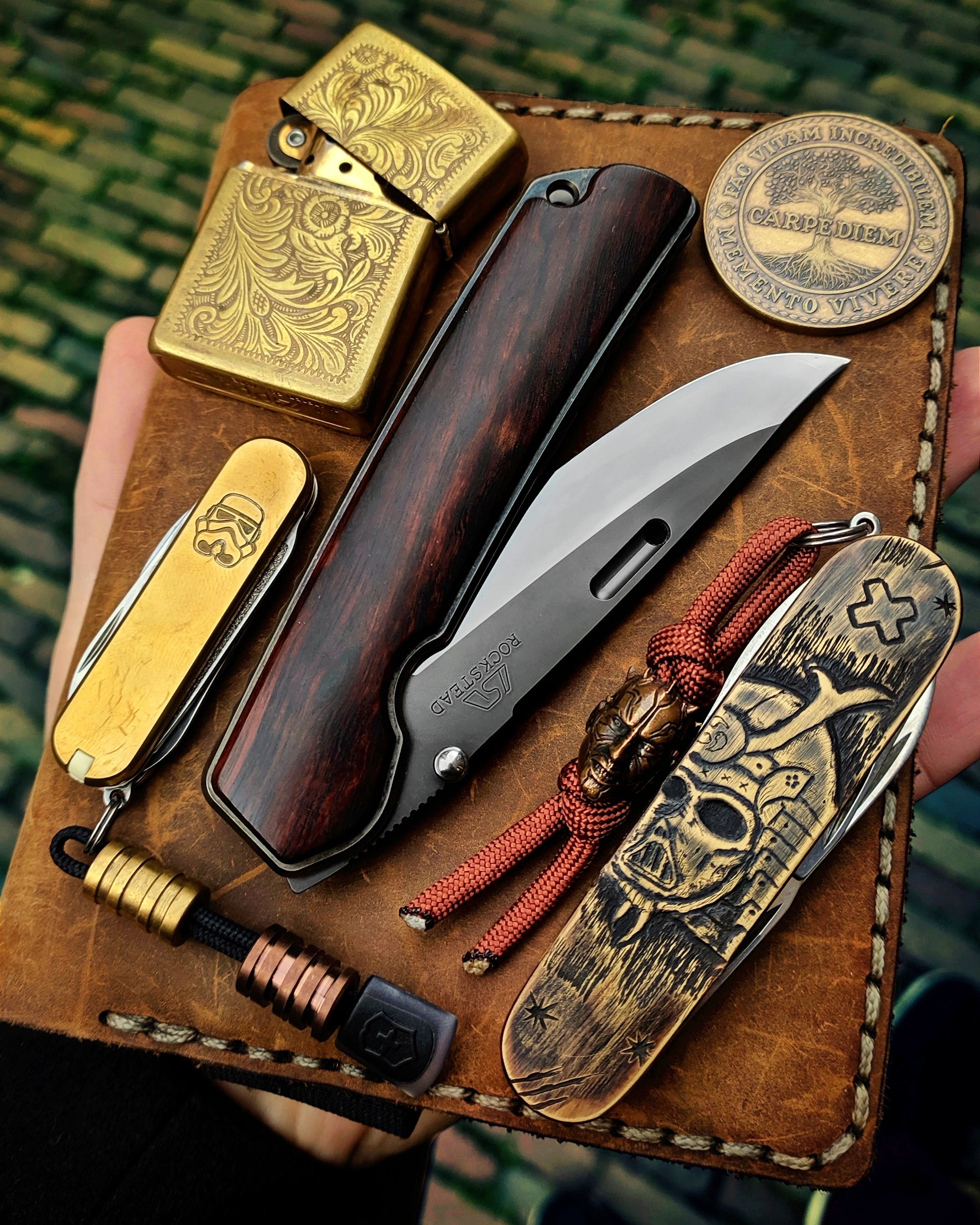 Rockstead HIGO-X-IW-ZDP 花田洋肥厚铁木版本 ZDP-189钢 钛柄+铁木 8800