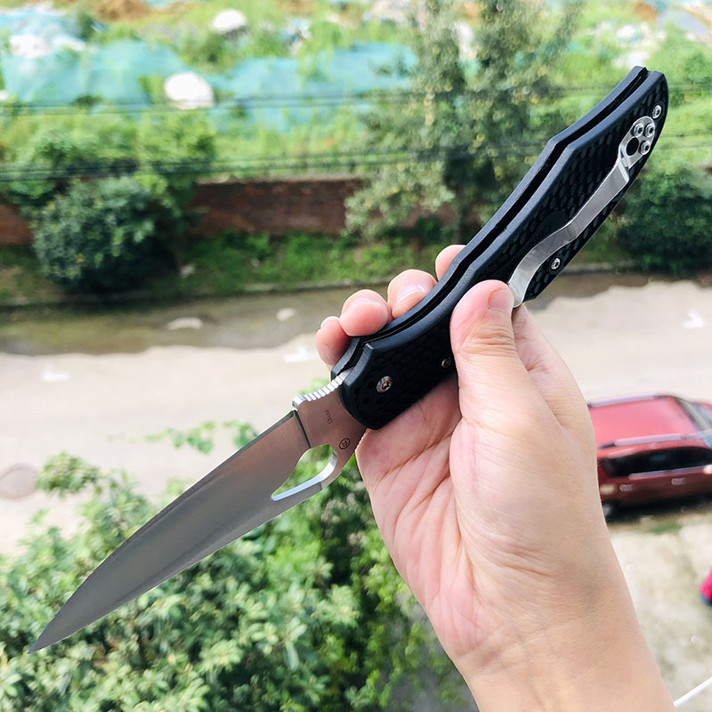 spyderco BY03PBK2 8Cr13Mov钢 黑色尼龙柄 220