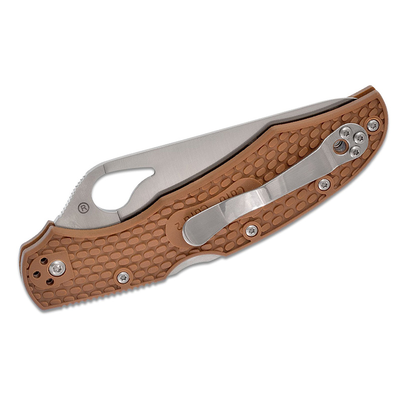 spyderco BY03PBN2 8Cr13Mov钢 棕色尼龙柄 220