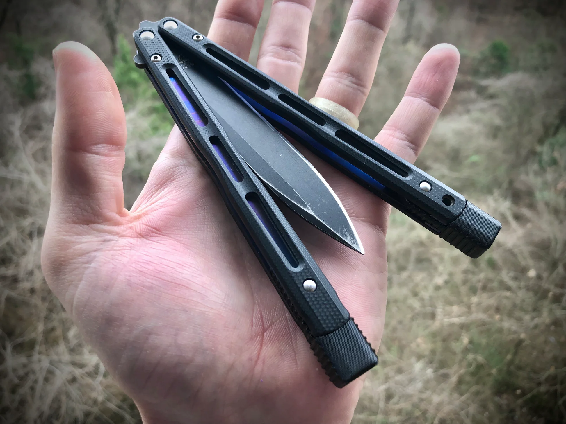 🚫 benchmade 51 D2钢 G10+钛内衬柄 蝴蝶刀 1980