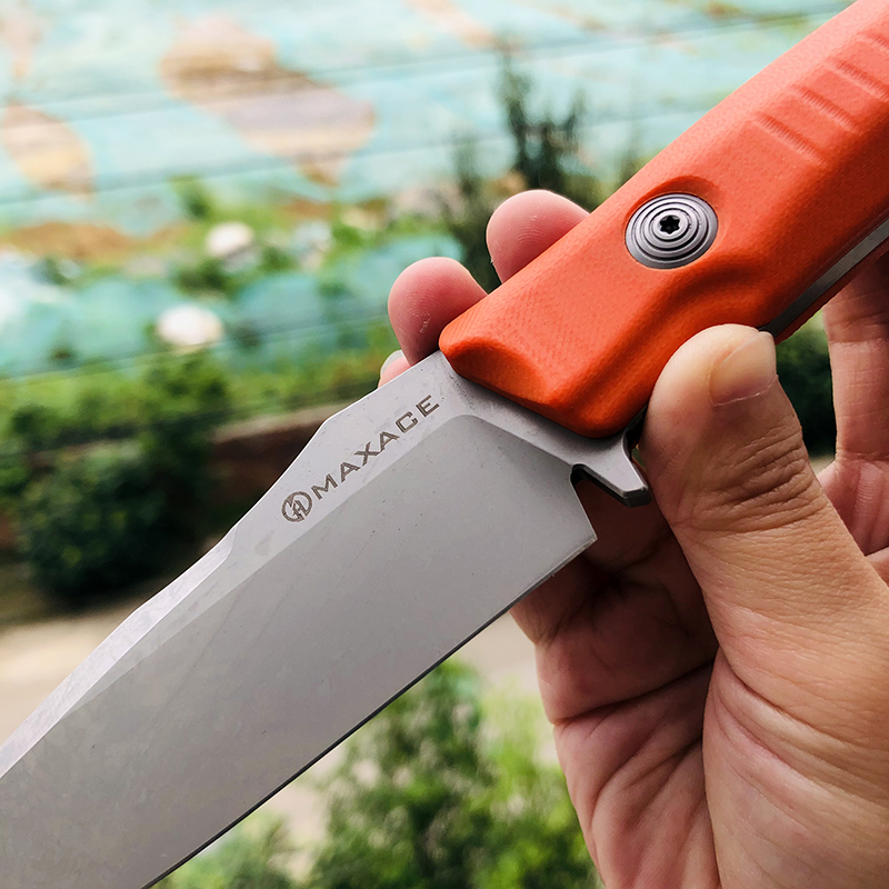 Maxace Knives 巴尔 V4E钢 橙色G10柄 800