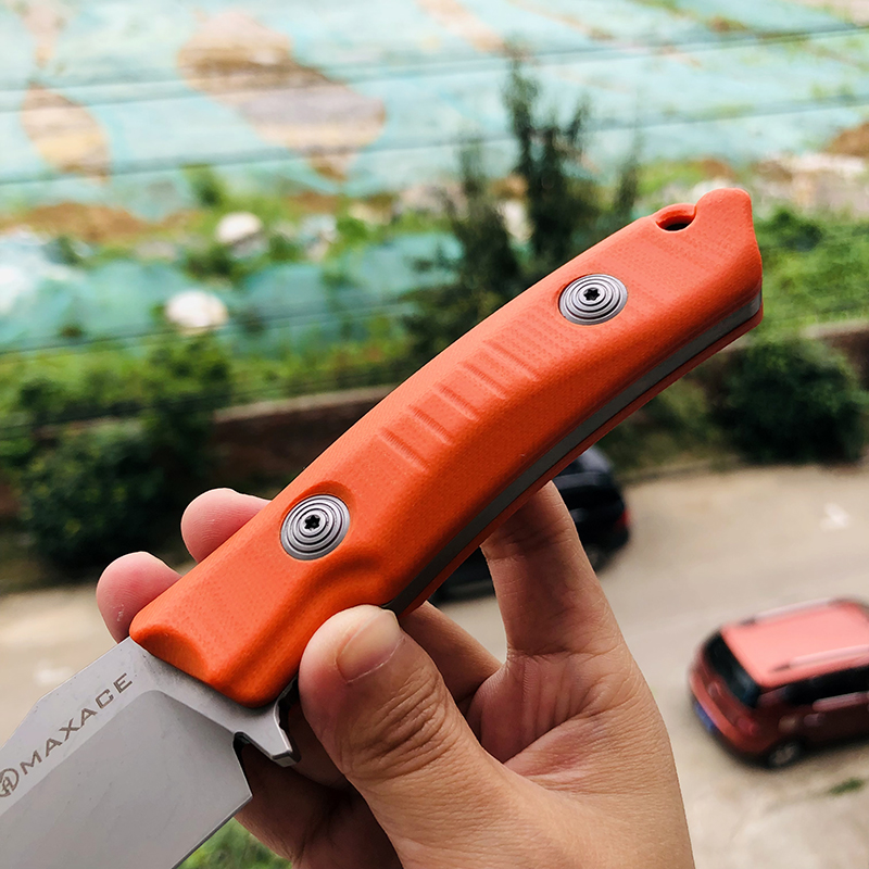 Maxace Knives 巴尔 V4E钢 橙色G10柄 800