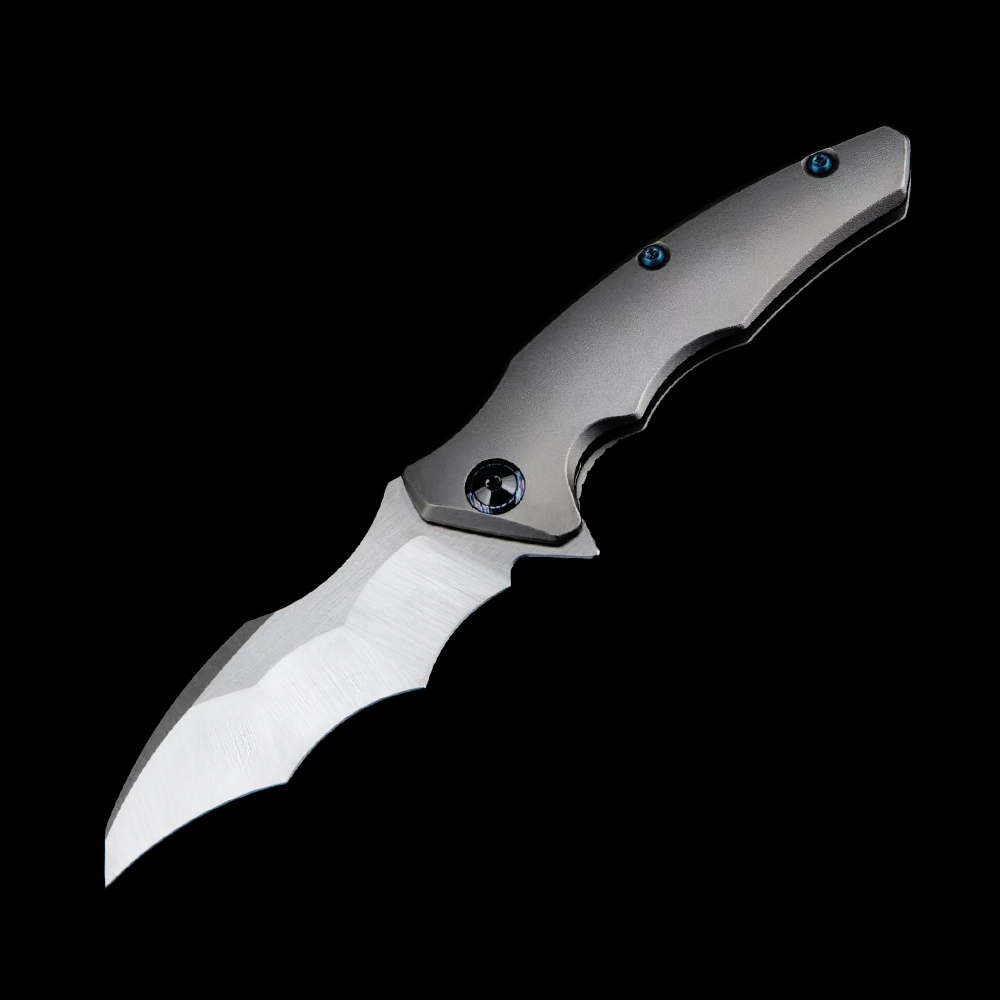 Maxace Knives 龍 M390钢 钛合金柄 蓝色螺丝及背骨 2780