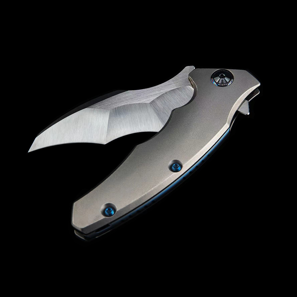 Maxace Knives 龍 M390钢 钛合金柄 蓝色螺丝及背骨 2780