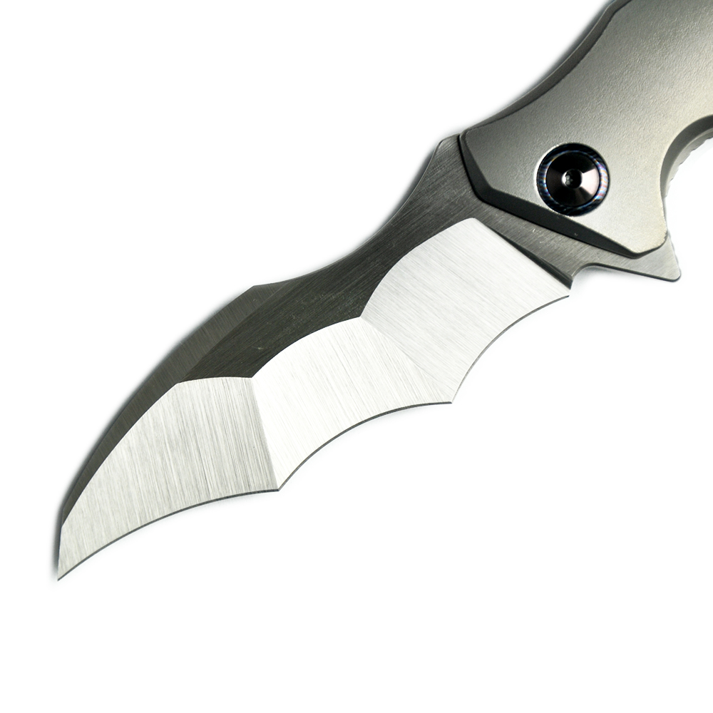 Maxace Knives 龍 M390钢 钛合金柄 蓝色螺丝及背骨 2780