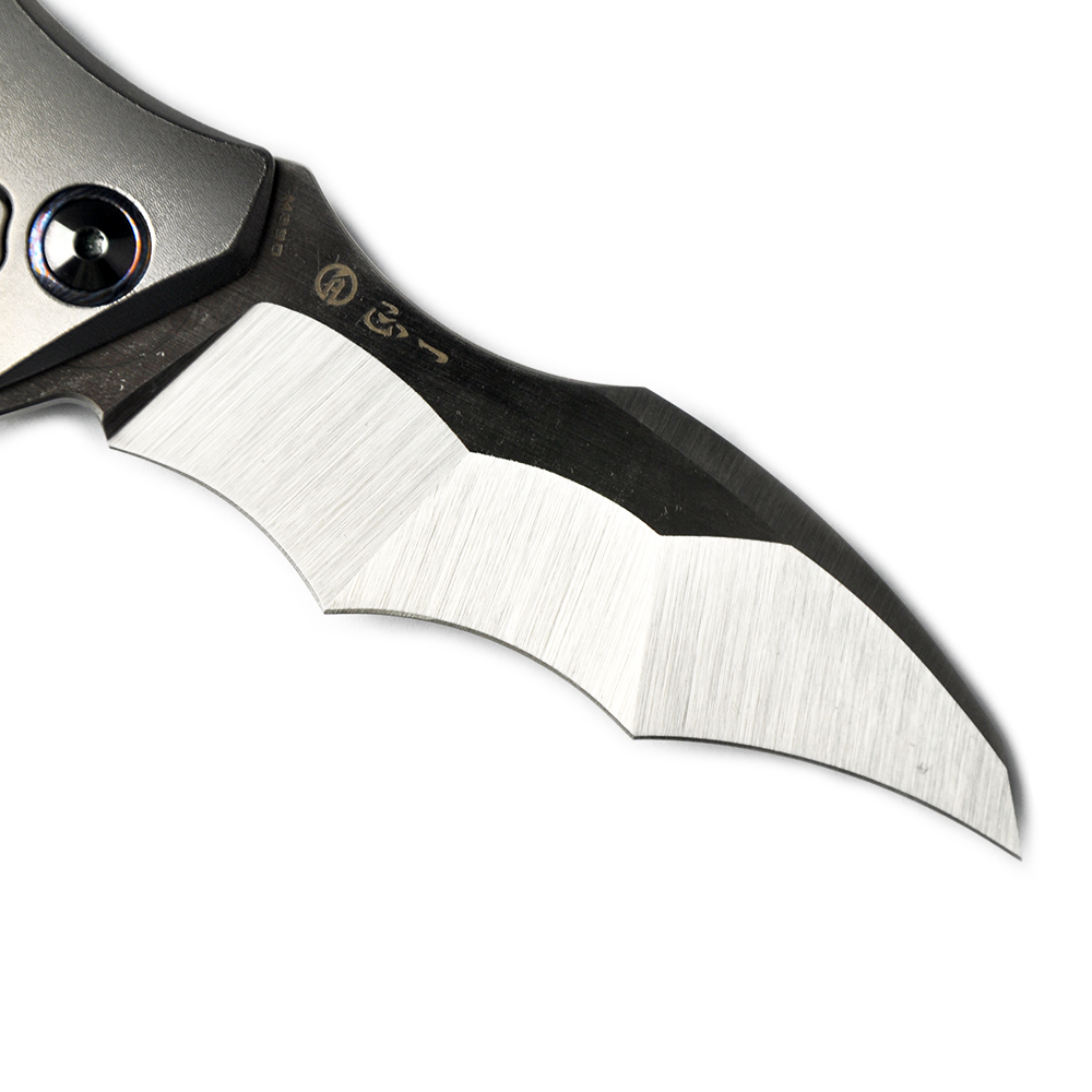 Maxace Knives 龍 M390钢 钛合金柄 蓝色螺丝及背骨 2780