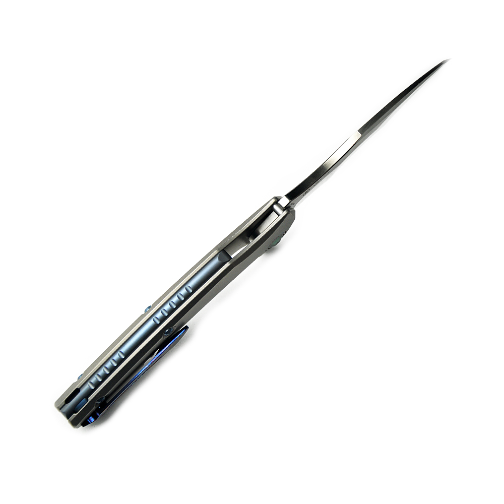 Maxace Knives 龍 M390钢 钛合金柄 蓝色螺丝及背骨 2780