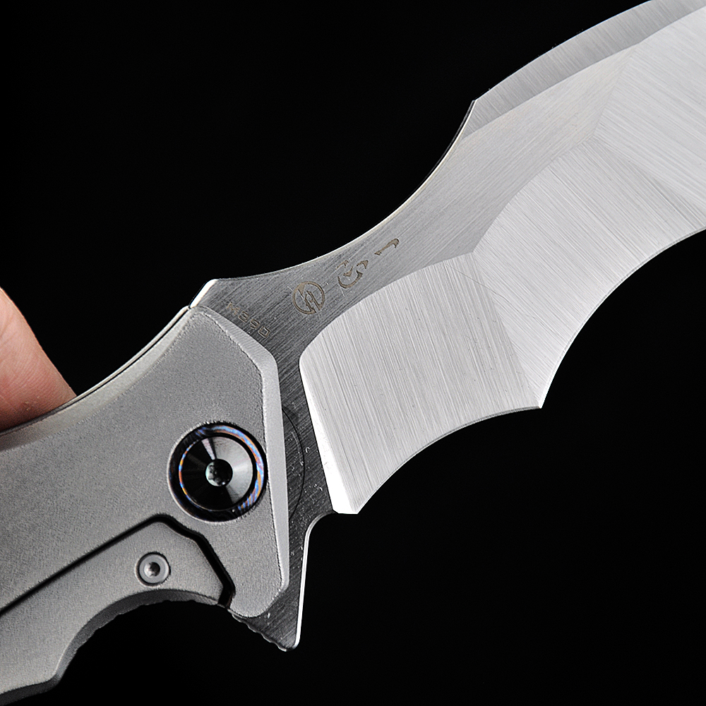 Maxace Knives 龍 M390钢 钛合金柄 蓝色螺丝及背骨 2780