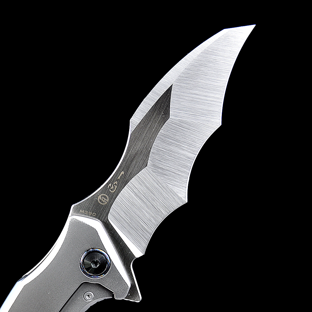 Maxace Knives 龍 M390钢 钛合金柄 蓝色螺丝及背骨 2780
