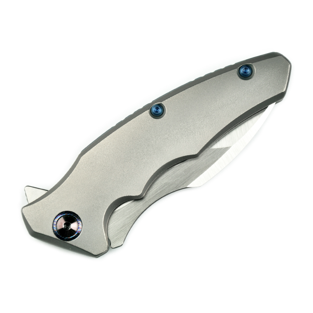 Maxace Knives 龍 M390钢 钛合金柄 蓝色螺丝及背骨 2780