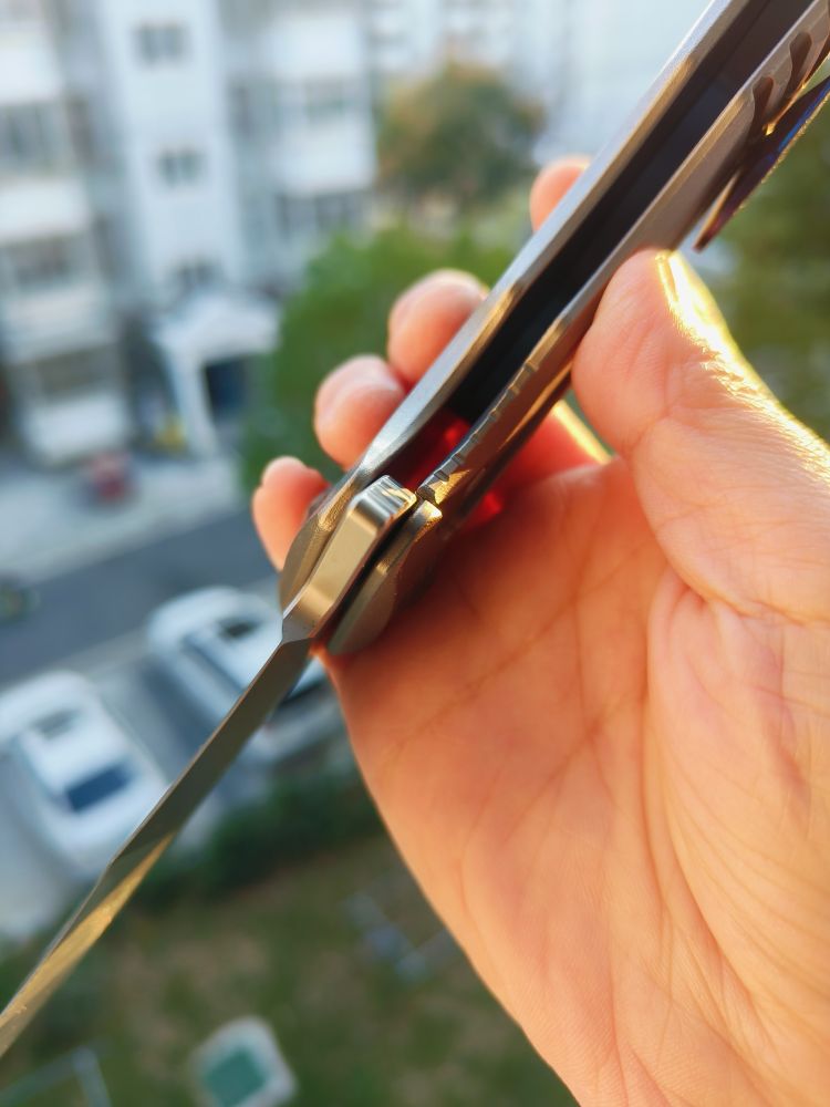 Maxace Knives 龍 M390钢 钛合金柄 蓝色螺丝及背骨 2780