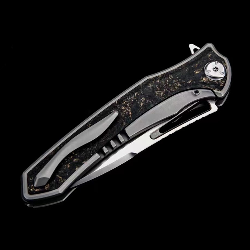 Maxace Knives 琥珀三代 M390钢 钛合金柄镶嵌碳纤维 1680