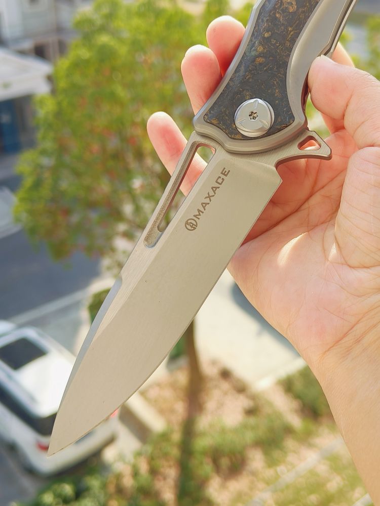 Maxace Knives 琥珀三代 M390钢 钛合金柄镶嵌碳纤维 1680