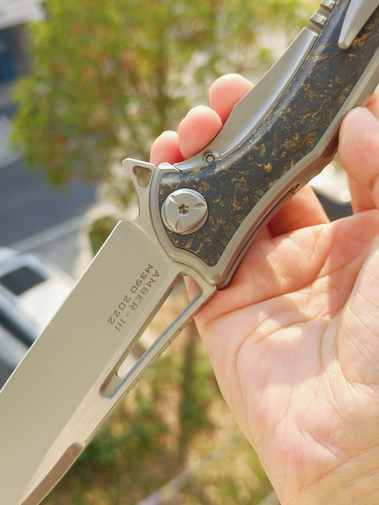 Maxace Knives 琥珀三代 M390钢 钛合金柄镶嵌碳纤维 1680