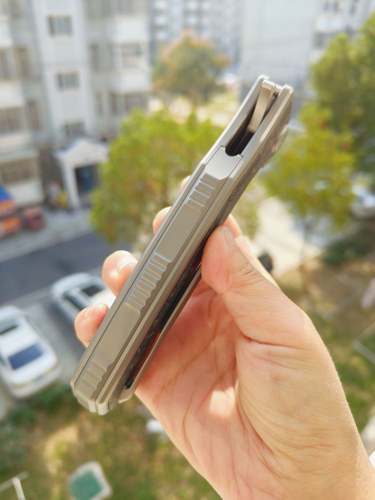 Maxace Knives 琥珀三代 M390钢 钛合金柄镶嵌碳纤维 1680