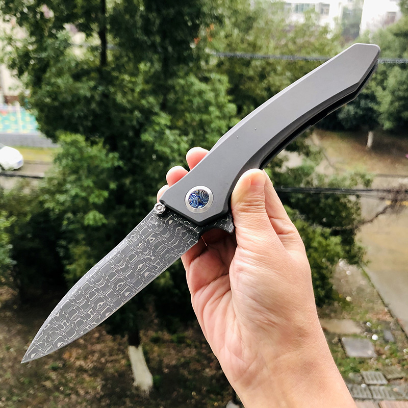 Maxace Knives 琥珀2S 大马士革钢 一体钛柄 3800