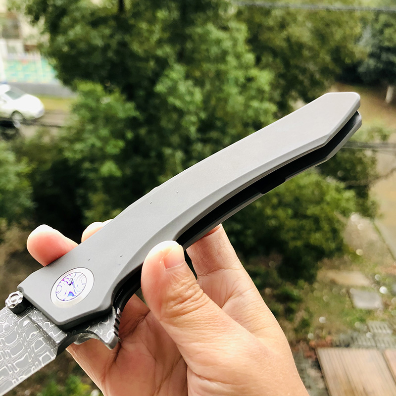 Maxace Knives 琥珀2S 大马士革钢 一体钛柄 3800