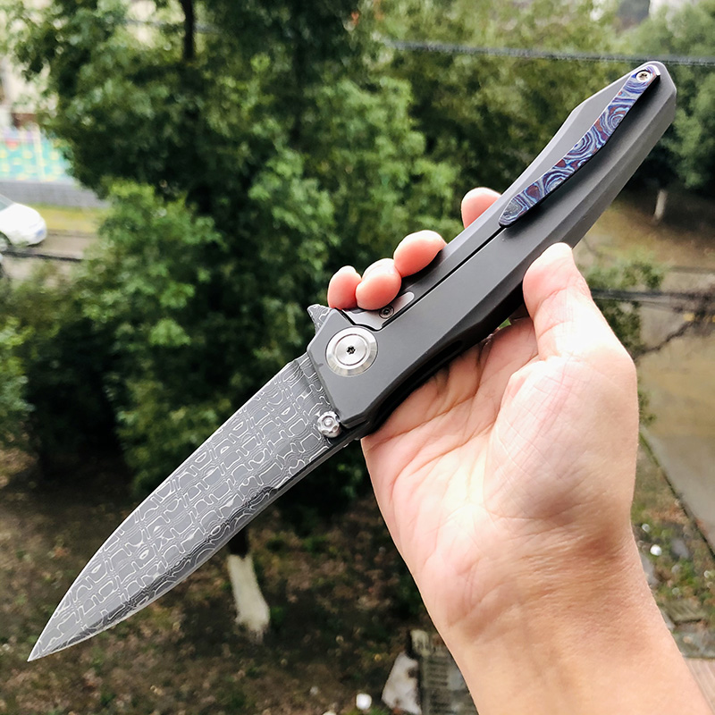 Maxace Knives 琥珀2S 大马士革钢 一体钛柄 3800