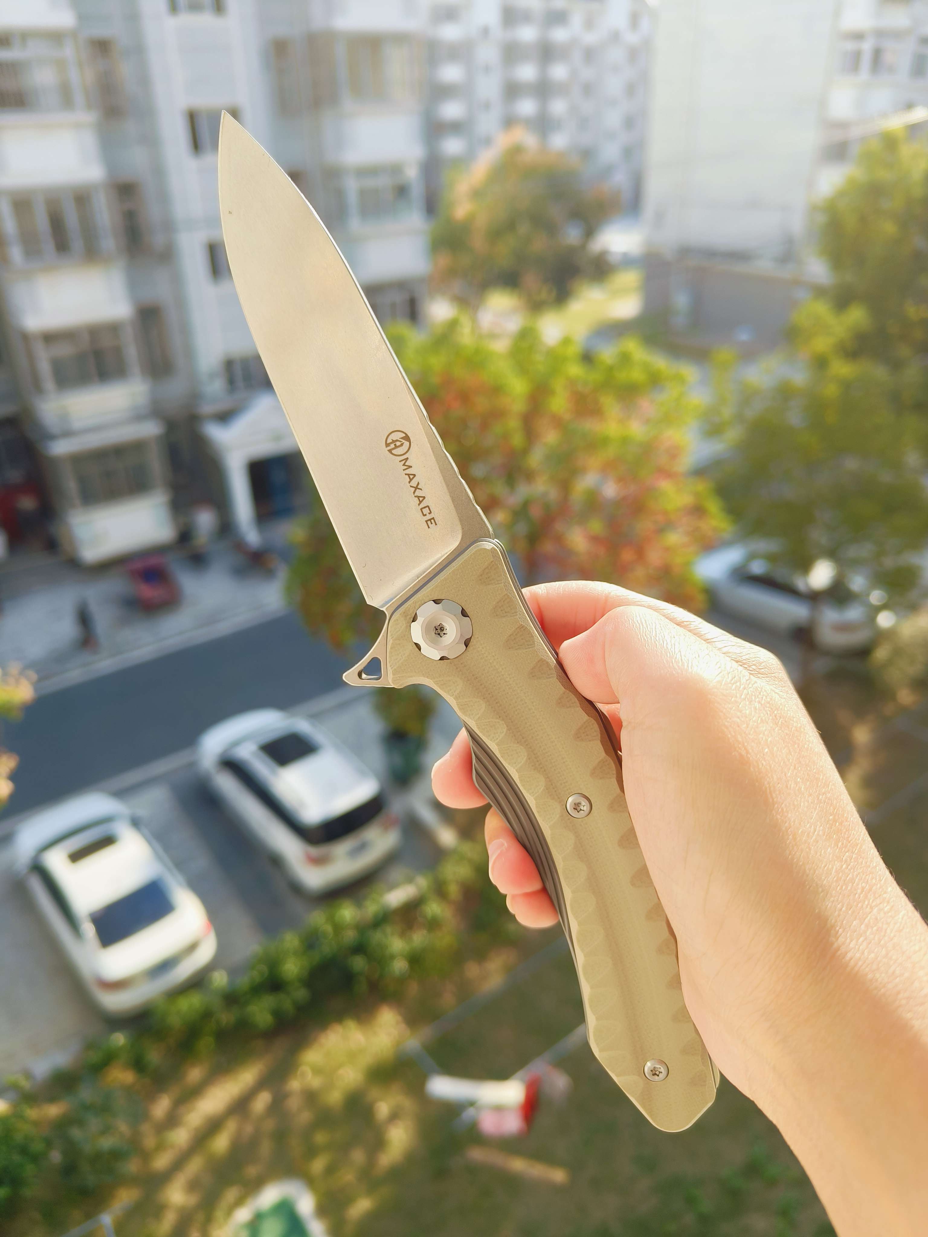 Maxace Knives 狂徒二代 K110钢 G10柄 沙漠色 258