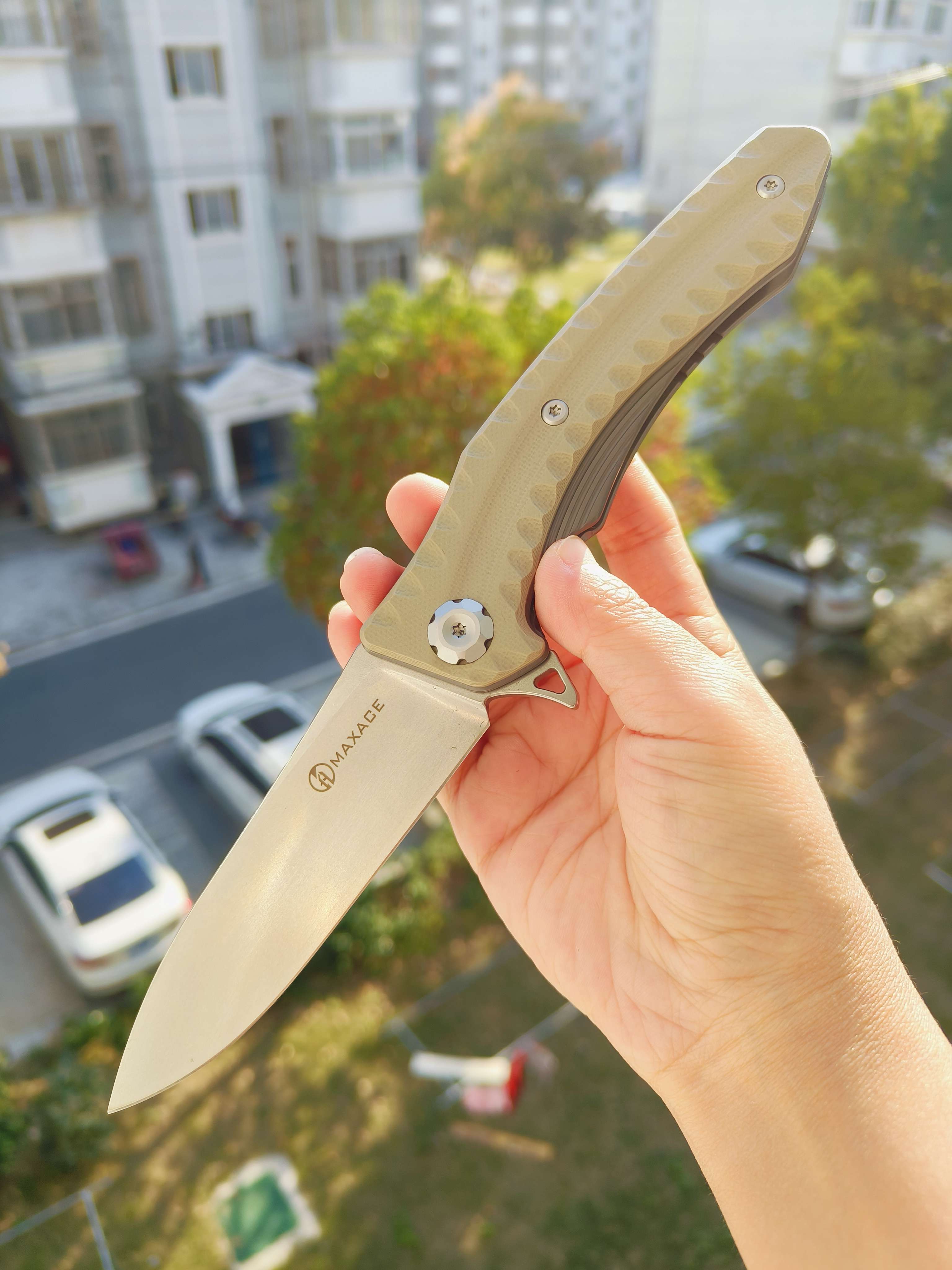 Maxace Knives 狂徒二代 K110钢 G10柄 沙漠色 258