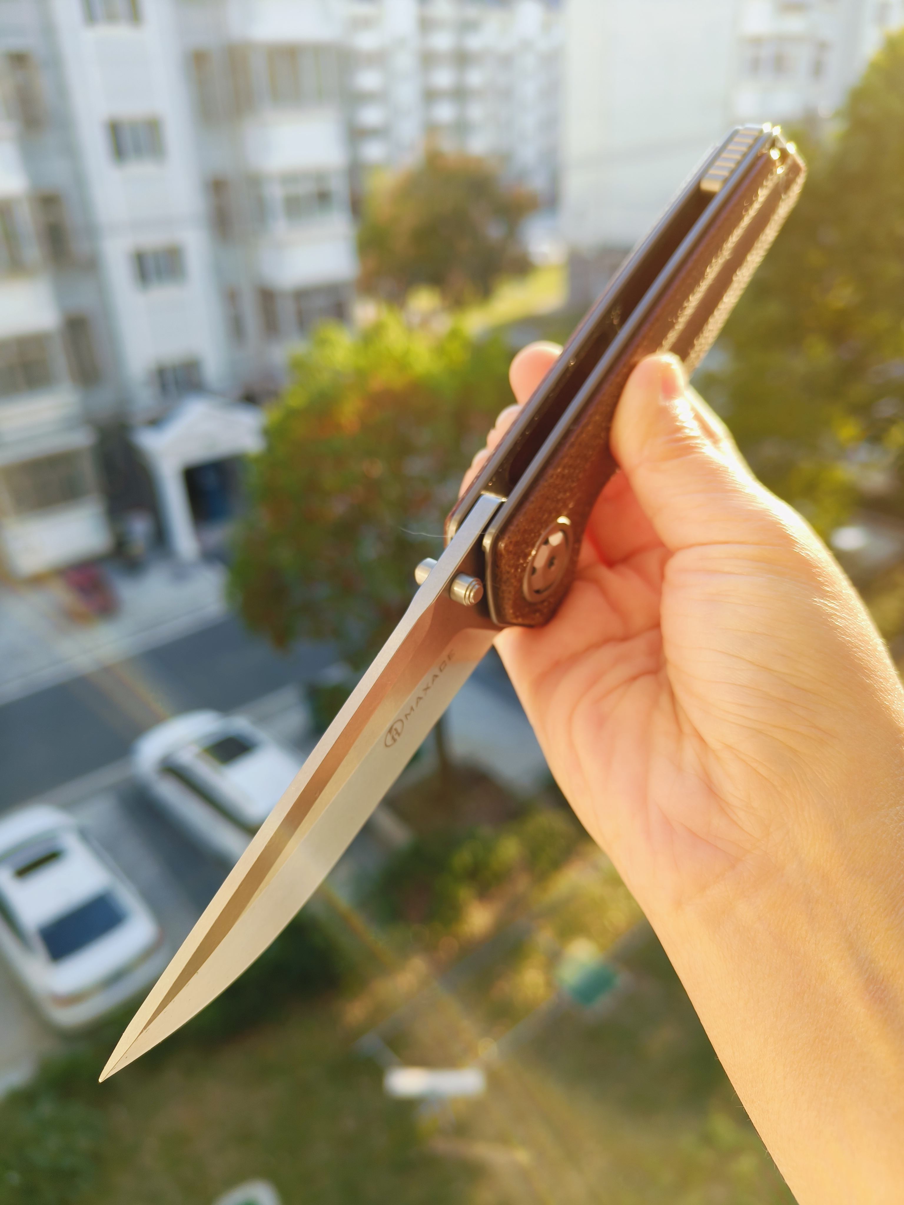 Maxace knives 影武者二代 K110钢 G10柄 棕色 358