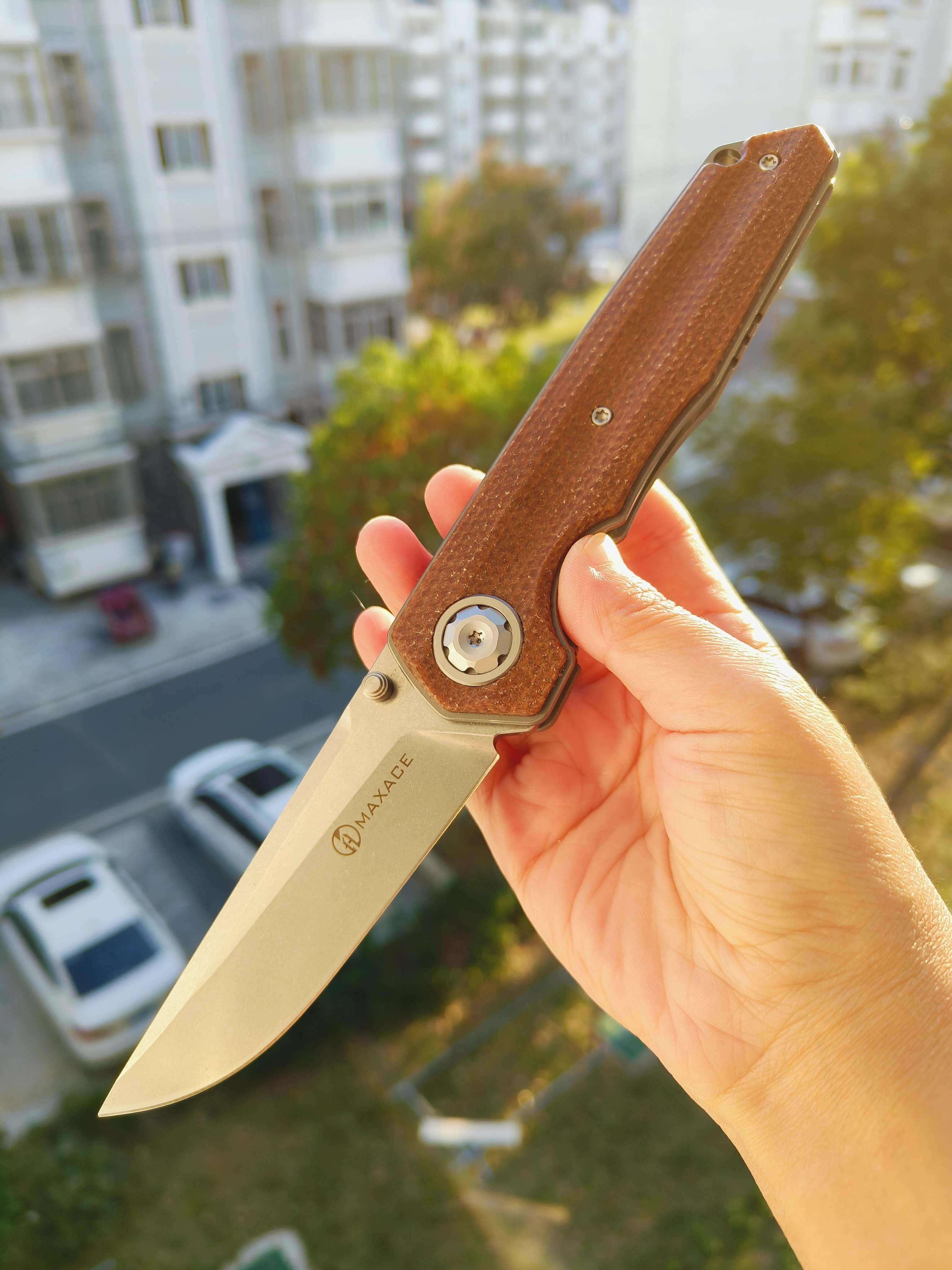 Maxace knives 影武者二代 K110钢 G10柄 棕色 358