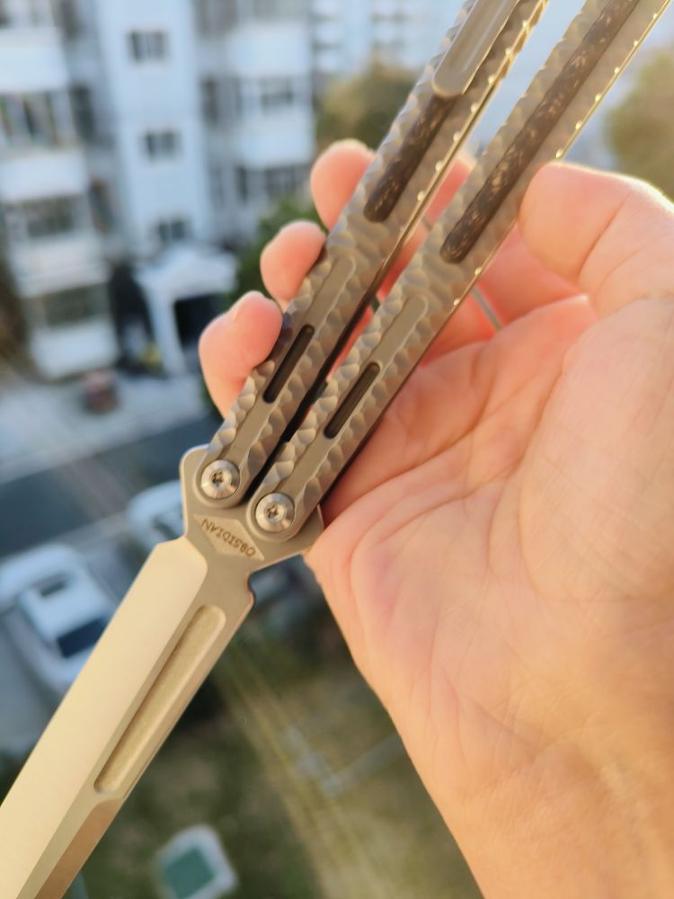 Maxace Knives 黑曜石 CPM-90V钢 钛合金柄 喷砂 1580