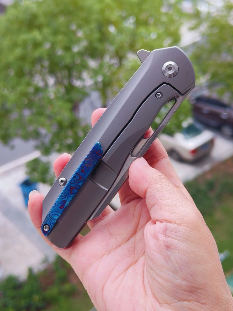 Kansept Knives Shard S35VN钢 钛合金+碳纤维柄 钛马背夹 K1006A3
