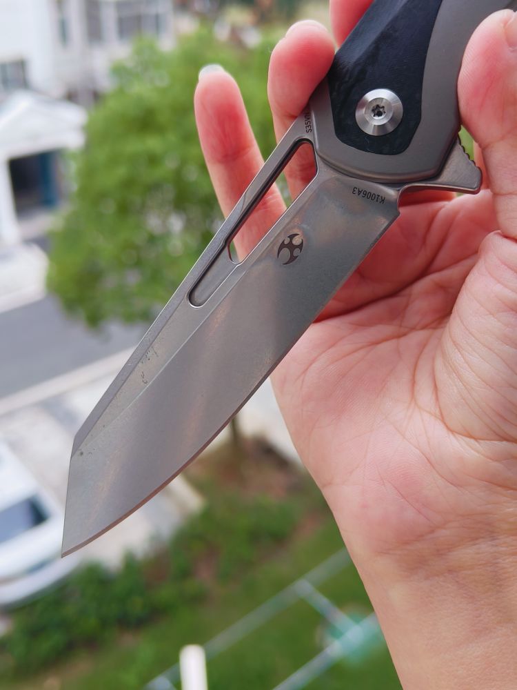 Kansept Knives Shard S35VN钢 钛合金+碳纤维柄 钛马背夹 K1006A3