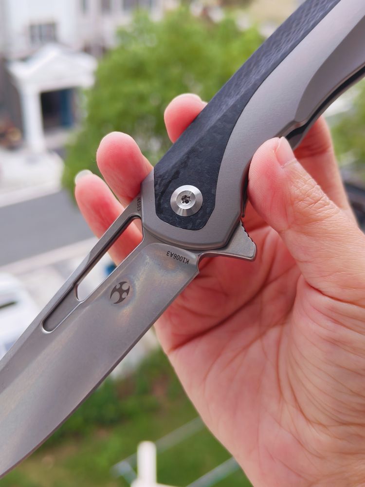 Kansept Knives Shard S35VN钢 钛合金+碳纤维柄 钛马背夹 K1006A3