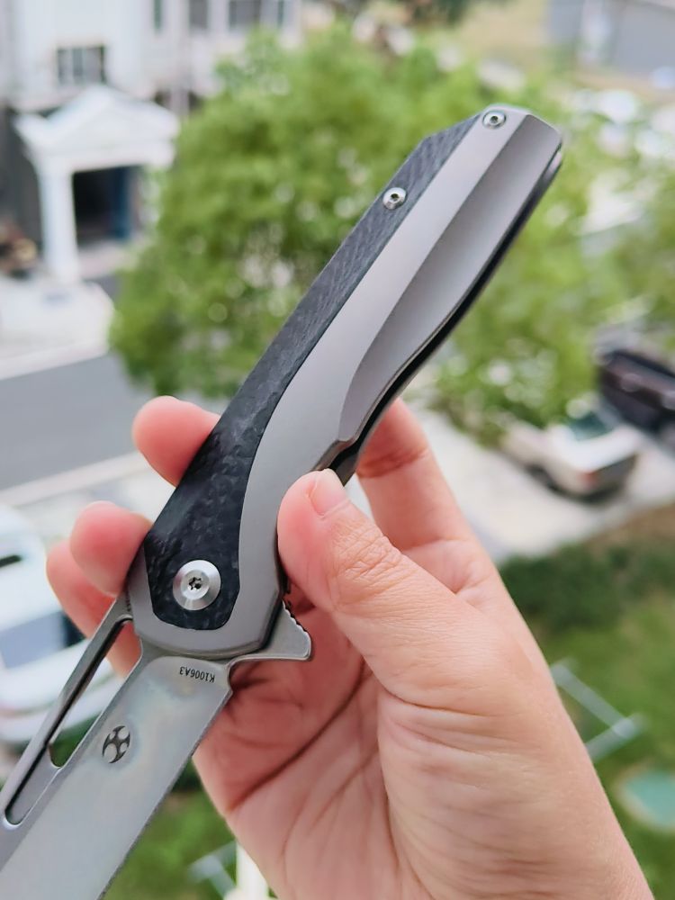 Kansept Knives Shard S35VN钢 钛合金+碳纤维柄 钛马背夹 K1006A3