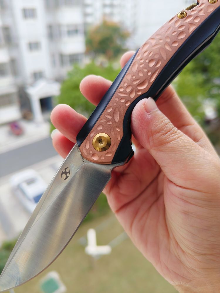 🚫 Kansept Knives Mini Accipiter S35VN钢 钛+紫铜柄 K2007A3 1260