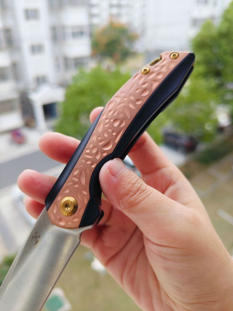 🚫 Kansept Knives Mini Accipiter S35VN钢 钛+紫铜柄 K2007A3 1260