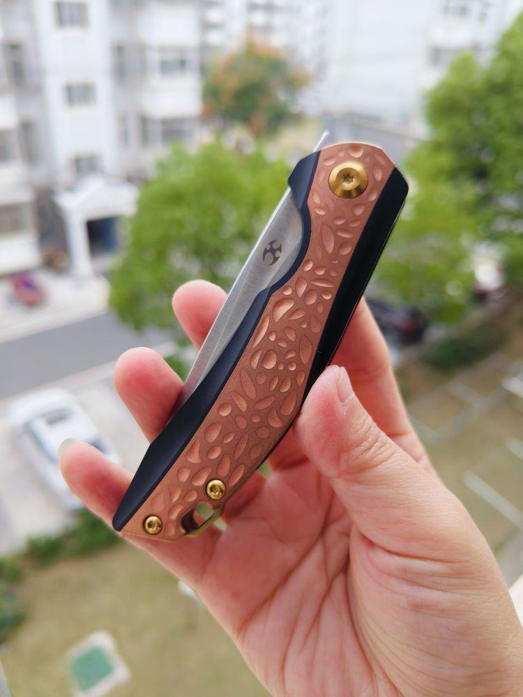 🚫 Kansept Knives Mini Accipiter S35VN钢 钛+紫铜柄 K2007A3 1260
