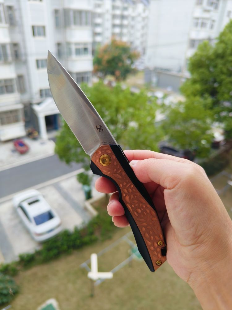 🚫 Kansept Knives Mini Accipiter S35VN钢 钛+紫铜柄 K2007A3 1260
