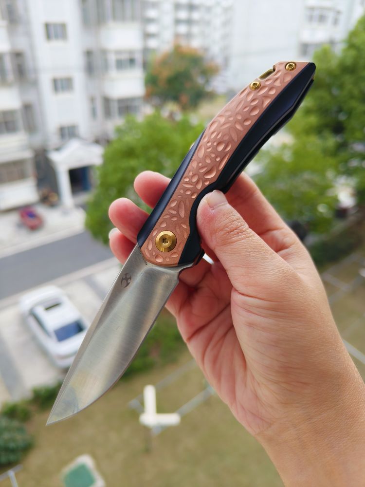🚫 Kansept Knives Mini Accipiter S35VN钢 钛+紫铜柄 K2007A3 1260