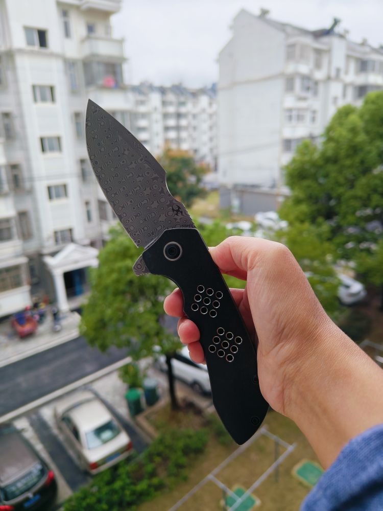 【特惠】Kansept Knives Entity 大马士革钢 钛柄 K1036A3 黑色 原价1260 特惠699