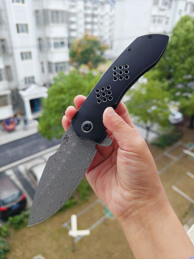 【特惠】Kansept Knives Entity 大马士革钢 钛柄 K1036A3 黑色 原价1260 特惠699