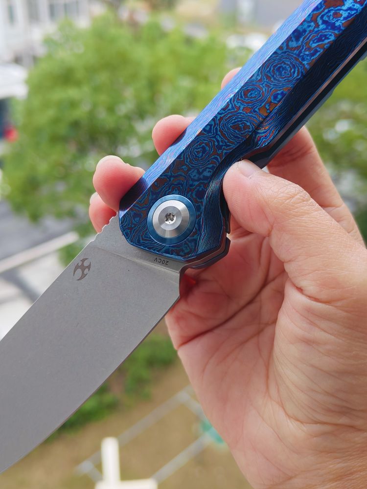 【特惠】Kansept Knives Bulldozer CPM-20CV钢 钛马+钛合金柄 钛马背夹 K1028A3 原价2180 特惠1199