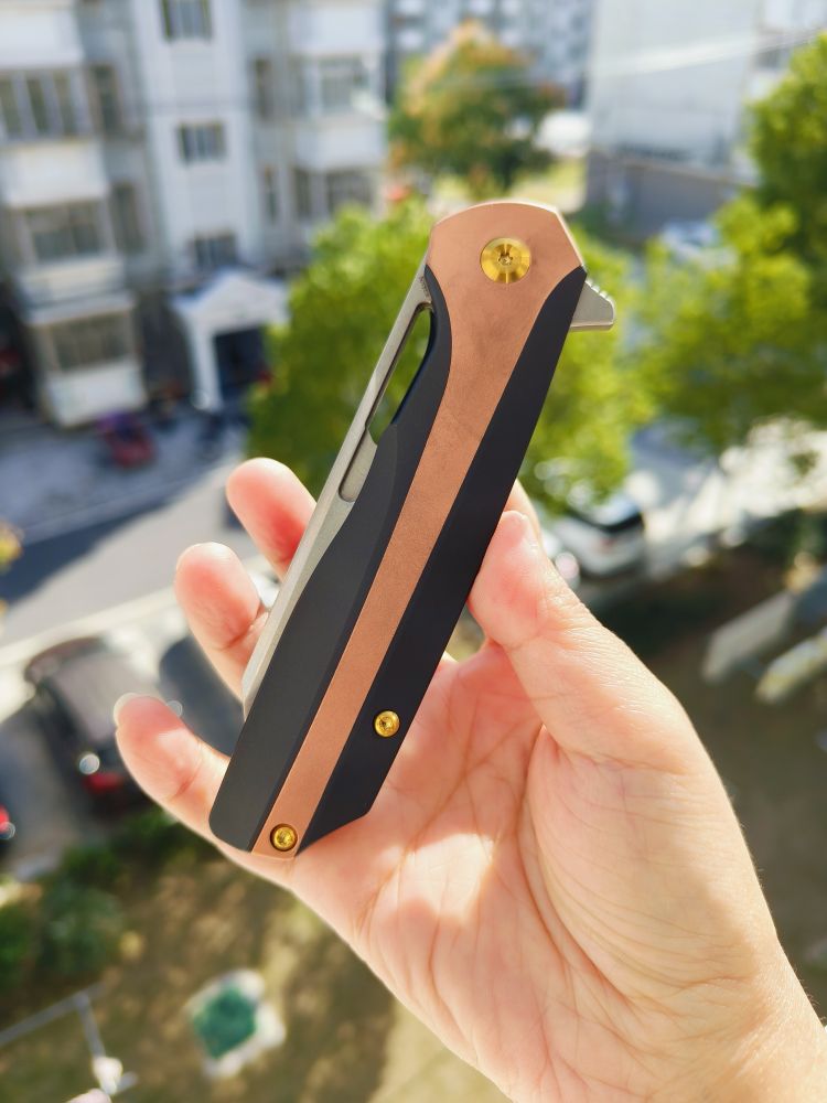 【售完】Kansept Knives Shard S35VN钢 钛合金+紫铜柄 K1006A7 黑色 原价1430 特惠650