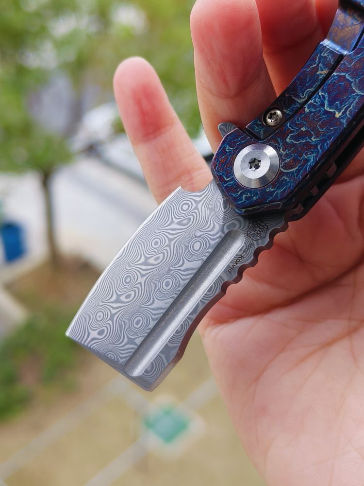 Kansept Knives Mini Korvid 大马士革钢 钛合金雷纹柄 K3030D1