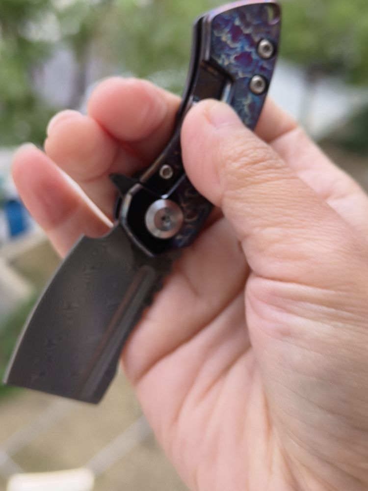 Kansept Knives Mini Korvid 大马士革钢 钛合金雷纹柄 K3030D1