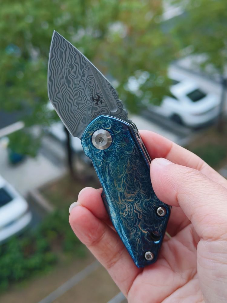 Kansept Knives RIO 大马士革钢 钛合金雷纹手柄 K3044D2